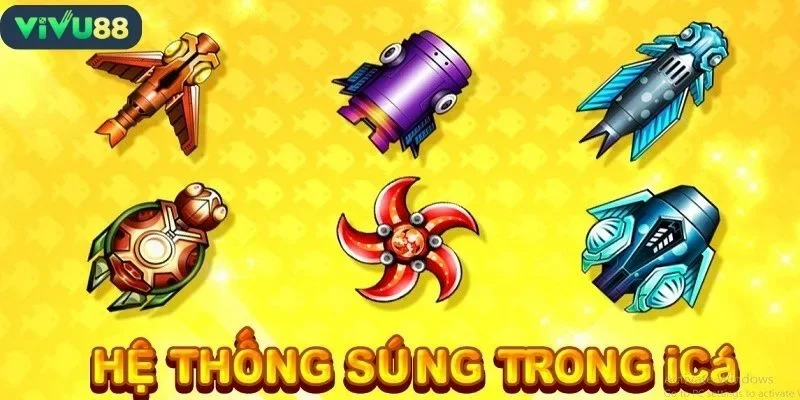 Game bắn cá Vivu88 tích hợp kho vũ khí phong phú, hiện đại